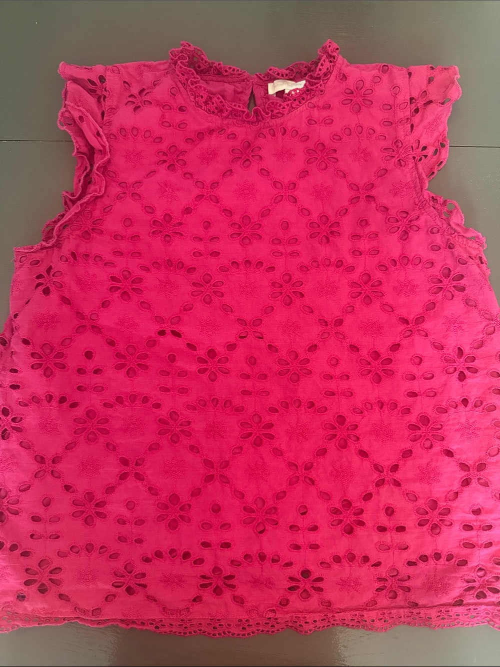 Jennifer and Grace pink eyelet sleeveless top